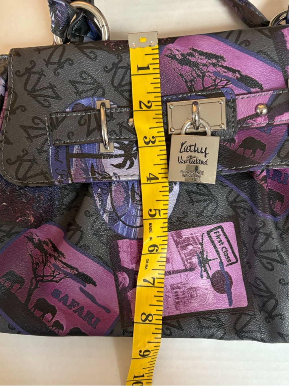 Kathy Van Zeeland Purple and Black Designer Bag - Picture 8 of 9
